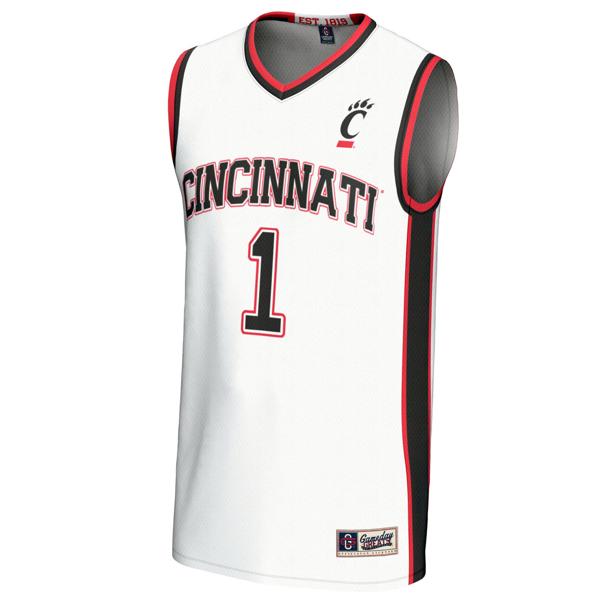 #1 Cincinnati Bearcats GameDay Greats Lightweight Basketball Fashion Jersey - White