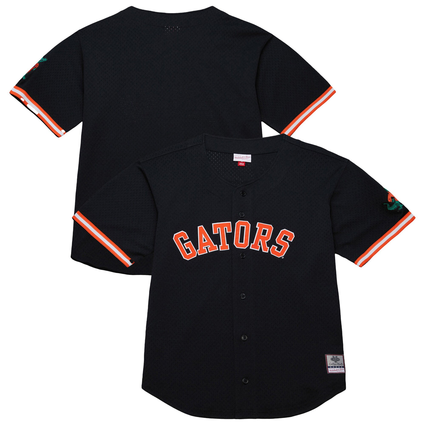 Mitchell & Ness Black Florida Gators On The Clock Full-Button Fashion Jersey