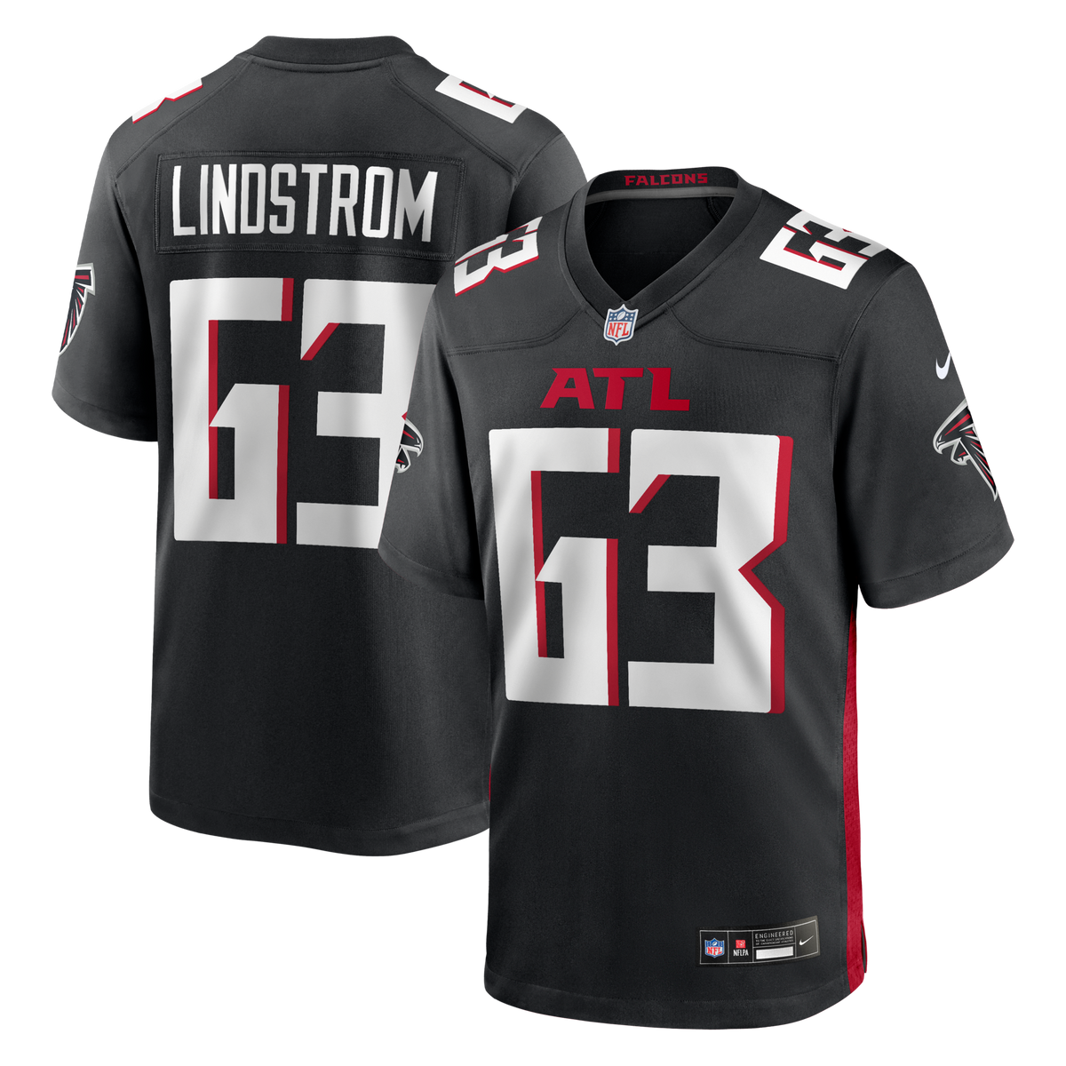 Atlanta Falcons Chris Lindstrom Black Game Jersey