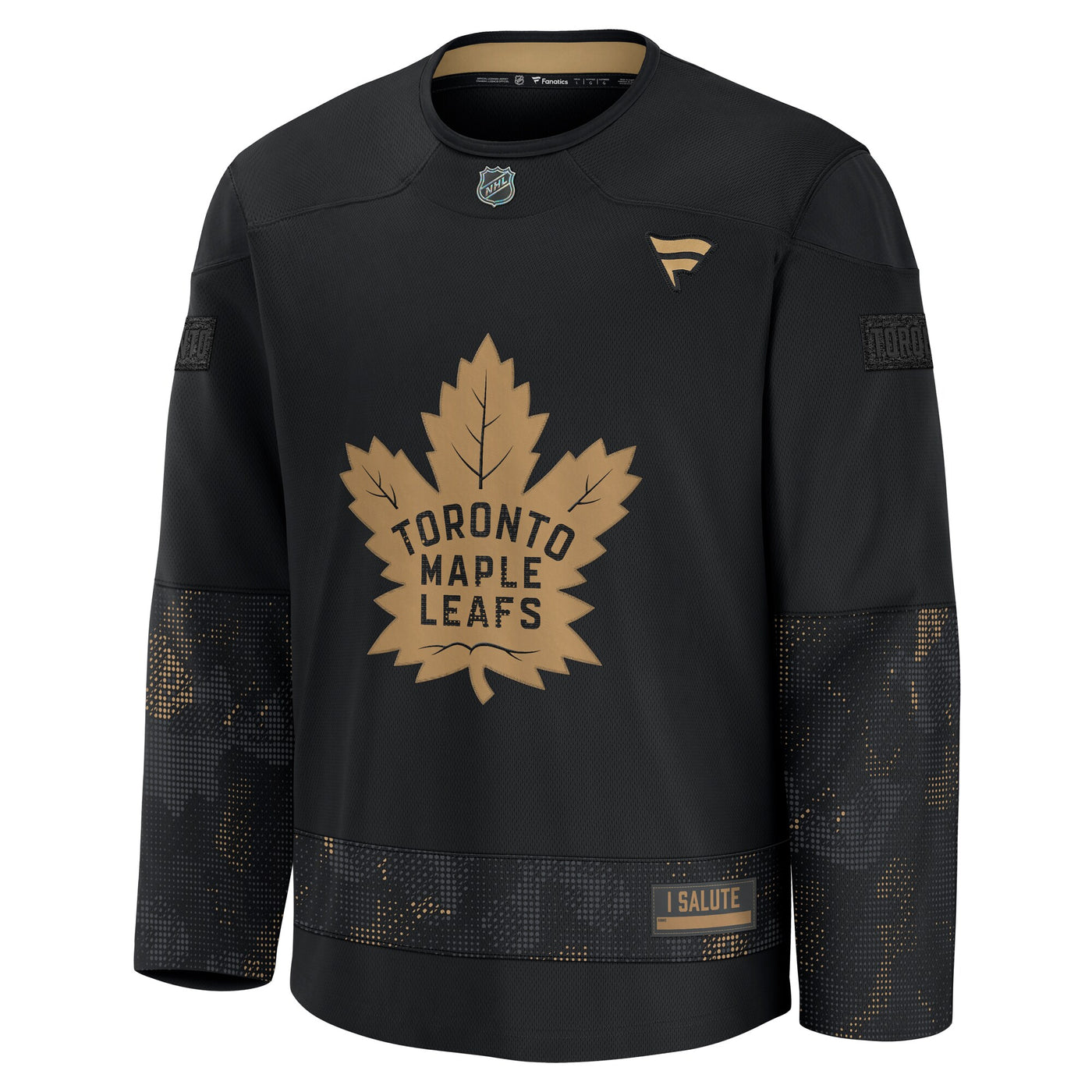 Toronto Maple Leafs Fanatics Black 2024 Military Appreciation Practice Jersey