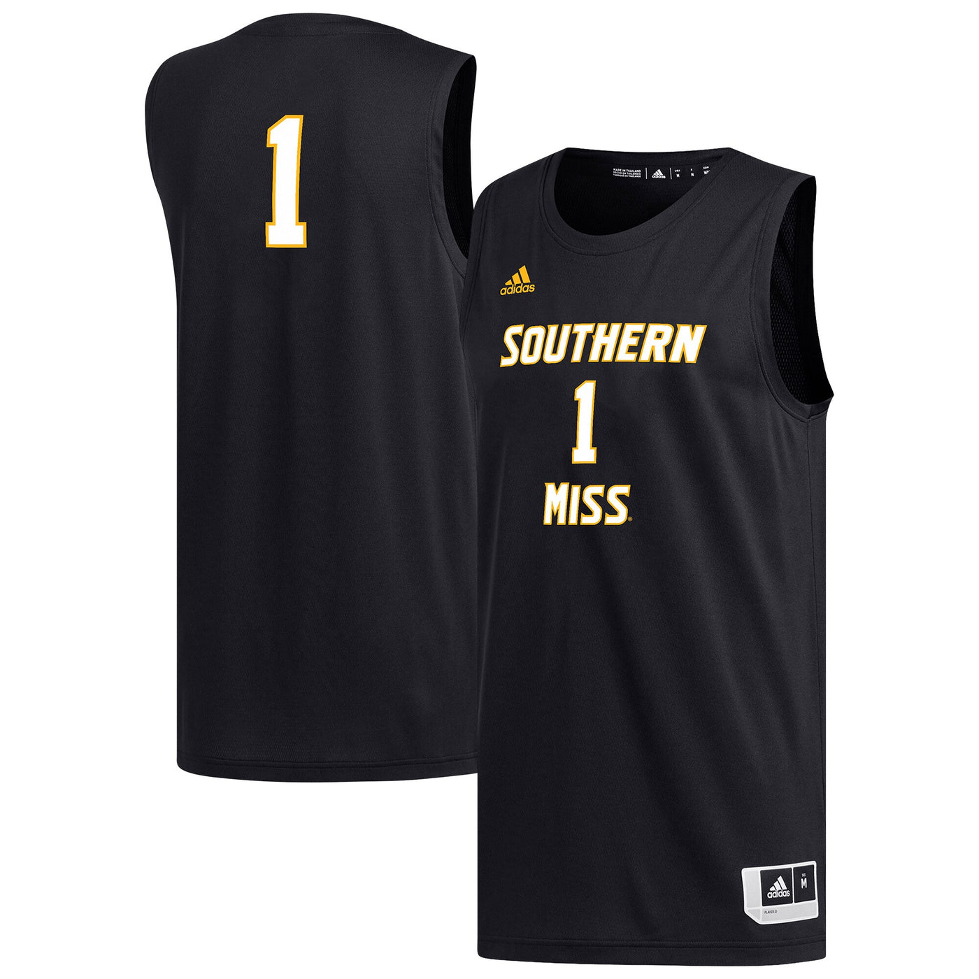 adidas #1 Black Southern Miss Golden Eagles Replica Basketball Jersey