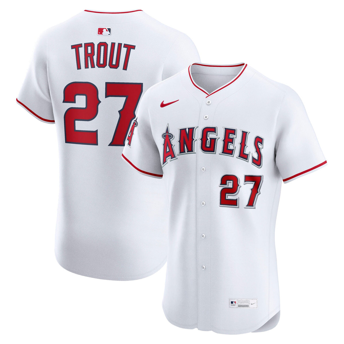 Los Angeles Angels Mike Trout White Home Elite Player Jersey