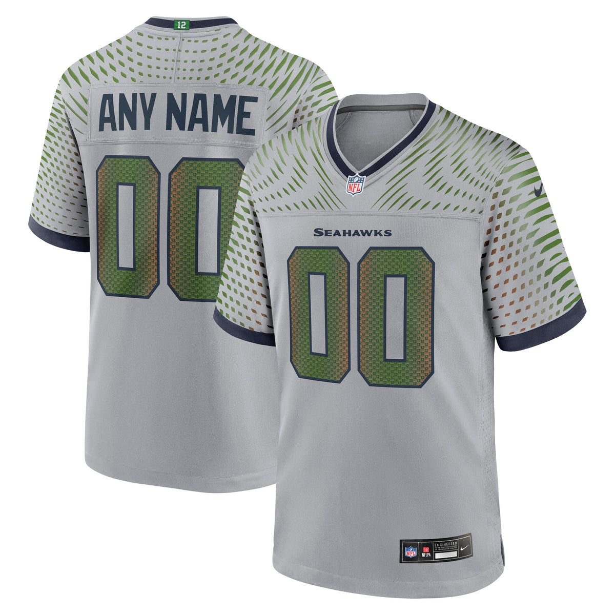 Seattle Seahawks Gray 2025 Rivalries Collection Custom Game Jersey