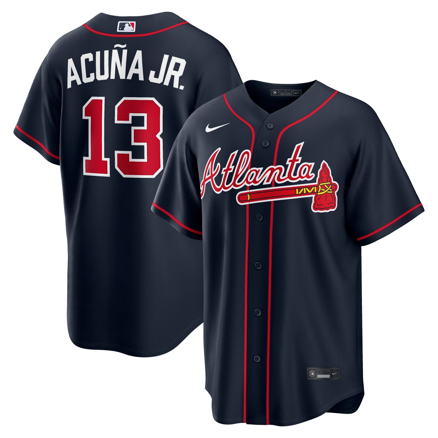 Atlanta Braves Ronald Acuña Jr. Nike Navy Alternate Replica Jersey