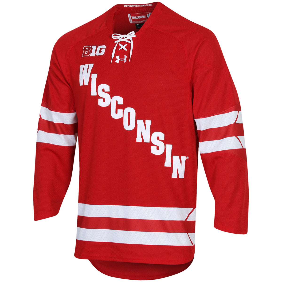 Wisconsin Badgers Under Armour UA Replica Hockey Jersey - Red