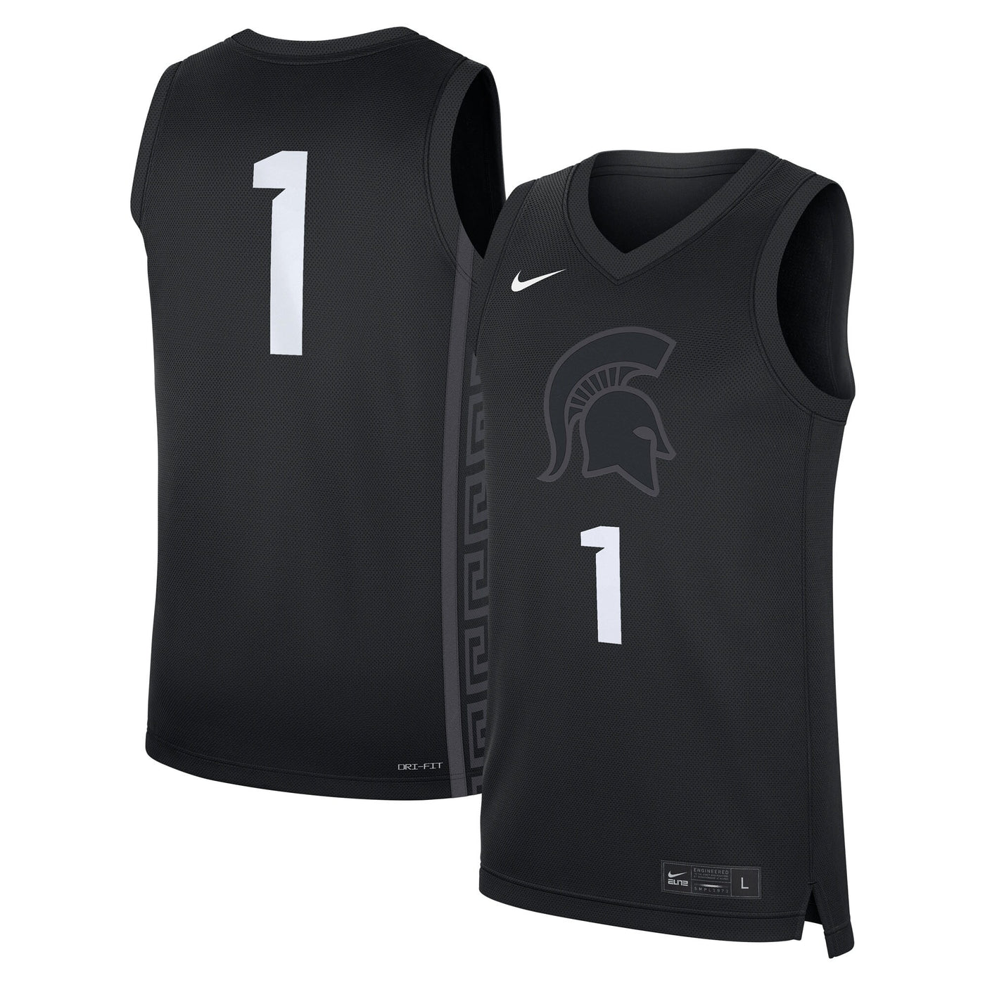 Nike #1 Black Michigan State Spartans Alternate Replica Jersey