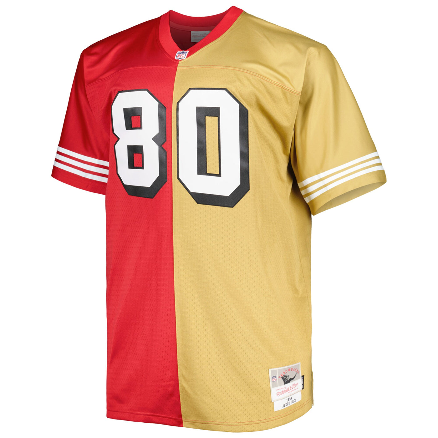 San Francisco 49ers Jerry Rice Mitchell & Ness Scarlet/Gold Big & Tall Split Legacy Retired Player Replica Jersey