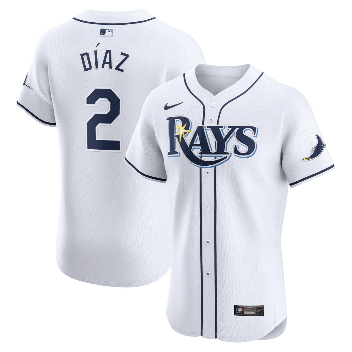 Tampa Bay Rays Yandy Diaz White Home Elite Player Jersey
