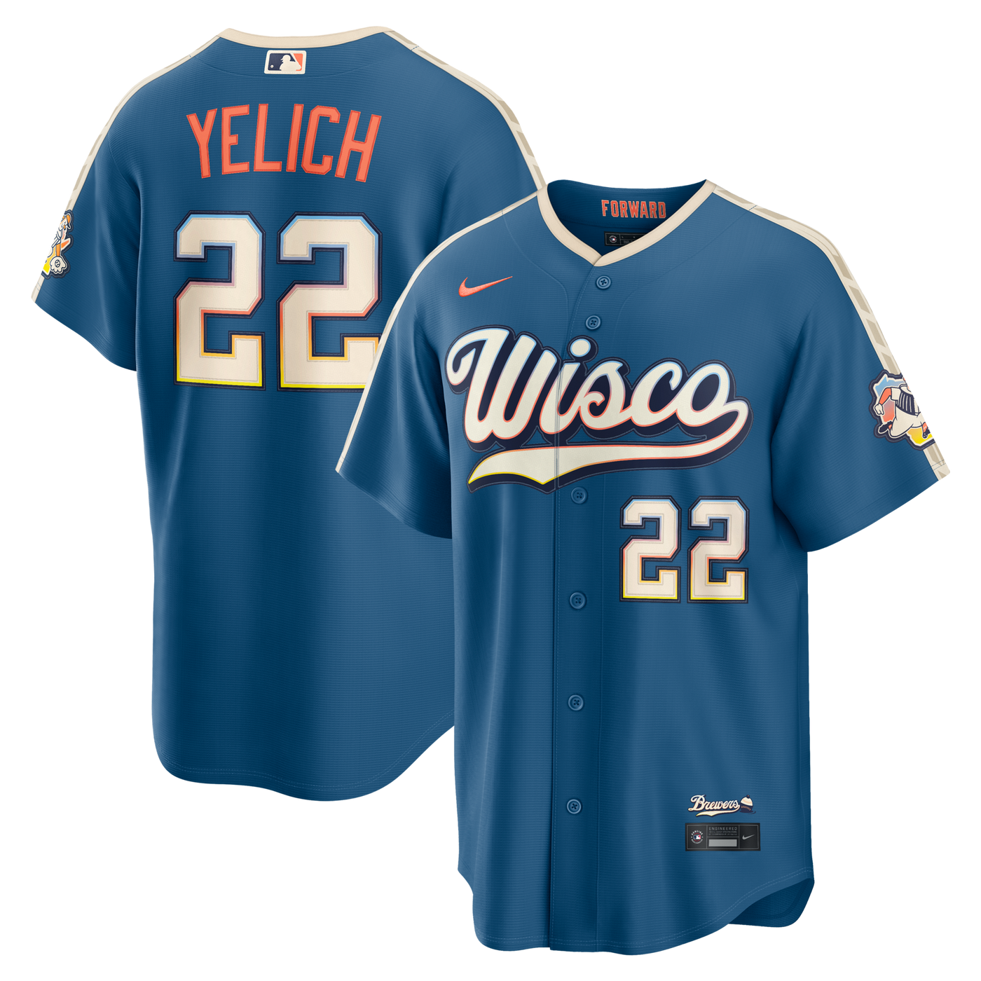 Milwaukee Brewers Christian Yelich Nike Mineral Blue 2026 City Connect Stadium Jersey