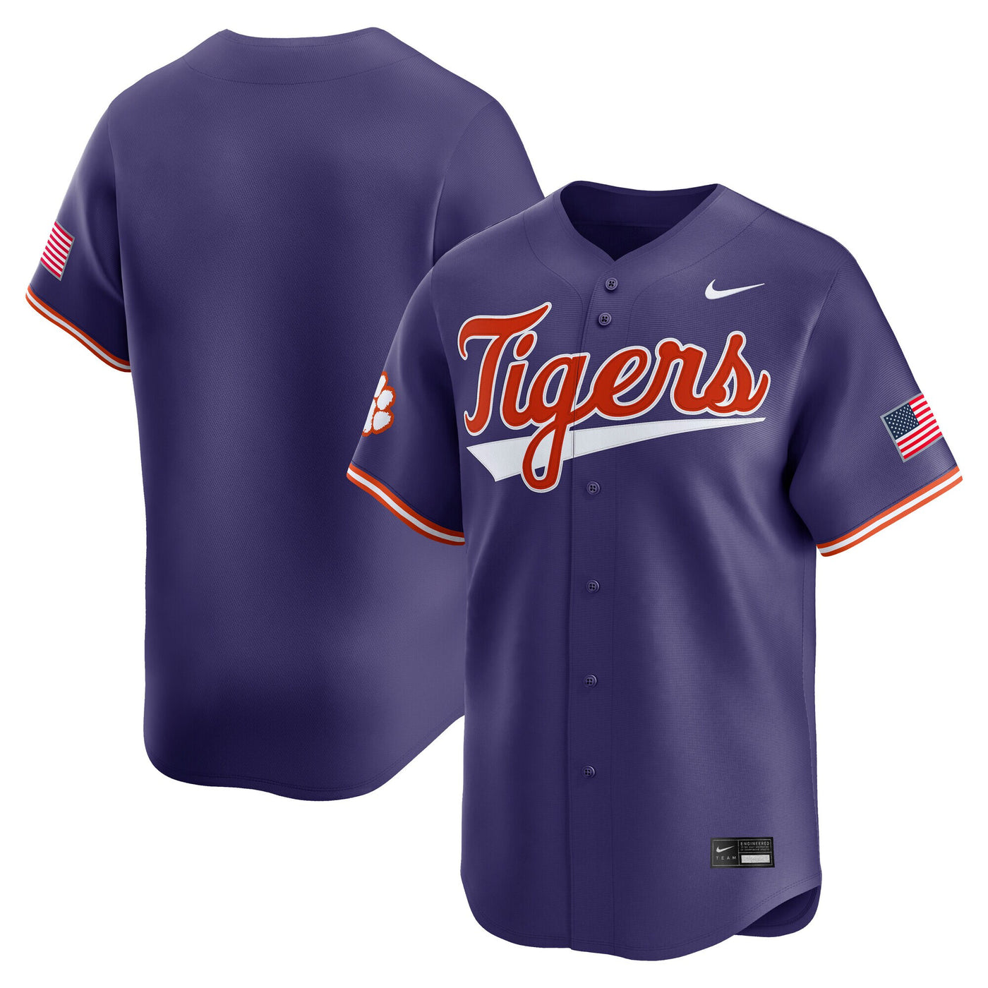Nike Purple Clemson Tigers Baseball Limited Jersey