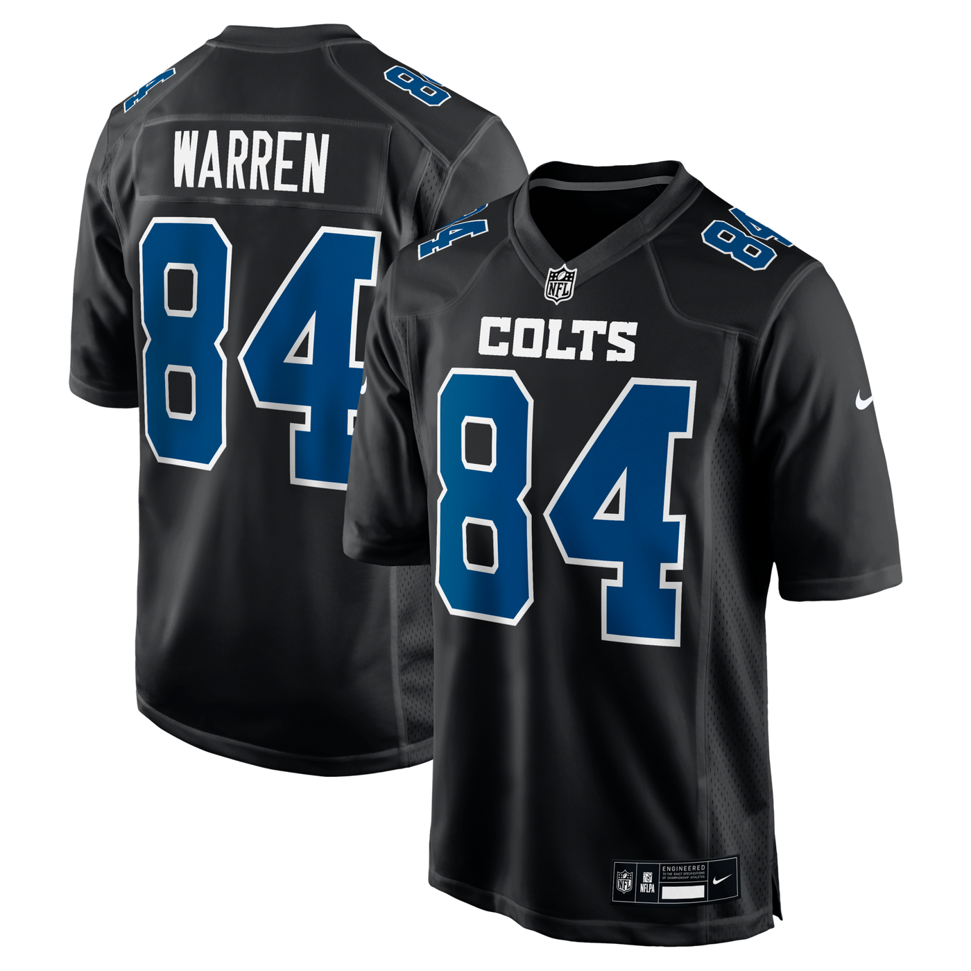 Indianapolis Colts Tyler Warren Nike Carbon Black Fashion Game Jersey