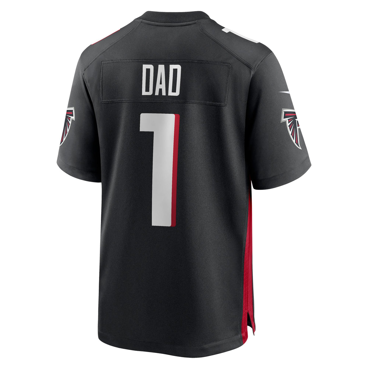 Atlanta Falcons Number 1 Dad Black Game Jersey