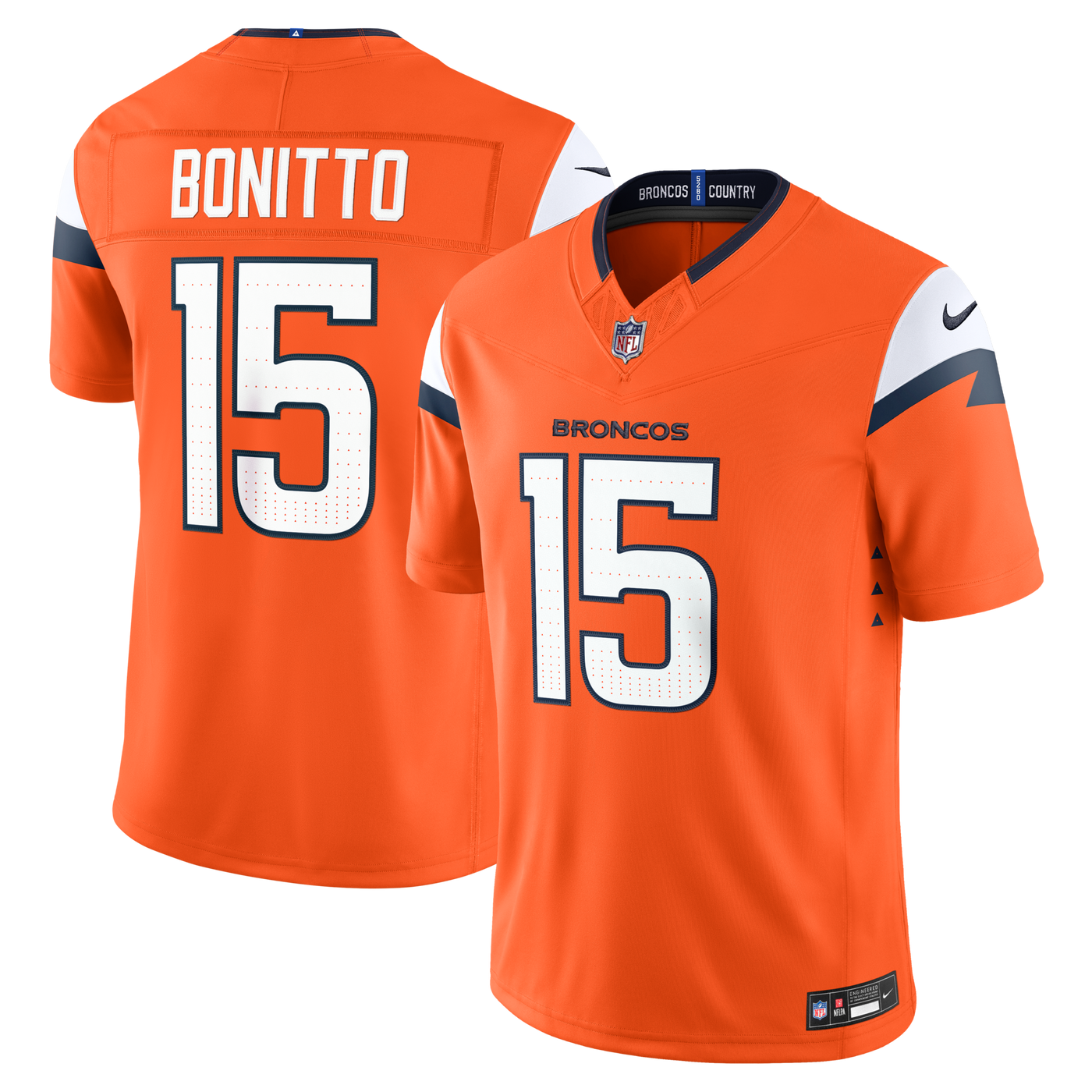 Denver Broncos Nik Bonitto Nike Orange Team Vapor F.U.S.E. Stitched Limited Jersey
