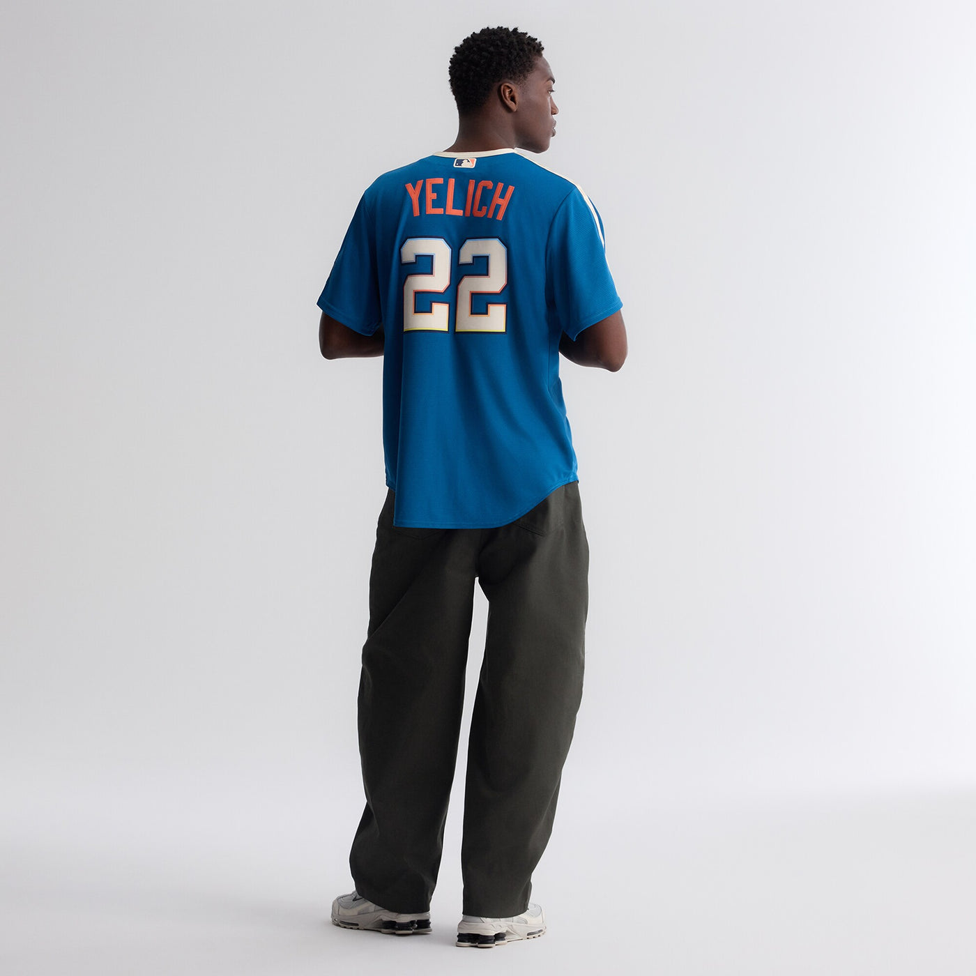 Milwaukee Brewers Christian Yelich Nike Mineral Blue 2026 City Connect Stadium Jersey