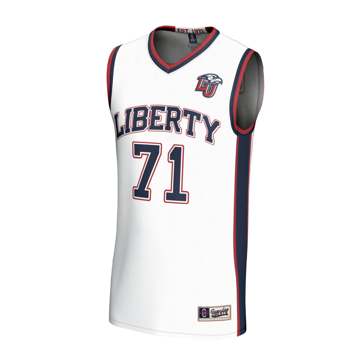 #71 Liberty Flames GameDay Greats Lightweight Basketball Fashion Jersey - White
