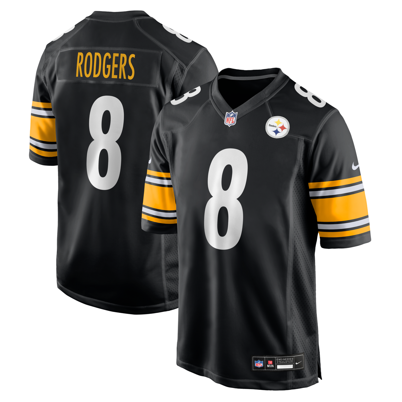 Pittsburgh Steelers Aaron Rodgers Nike Black Game Jersey
