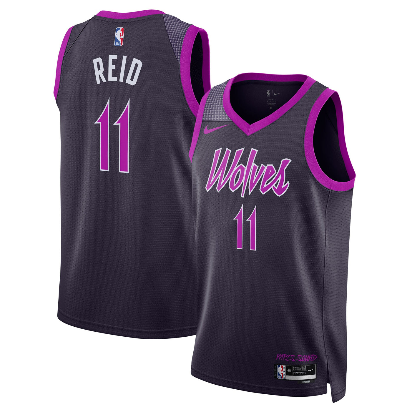 Minnesota Timberwolves Nike 2025/26 City Edition Swingman Jersey - Black - Naz Reid