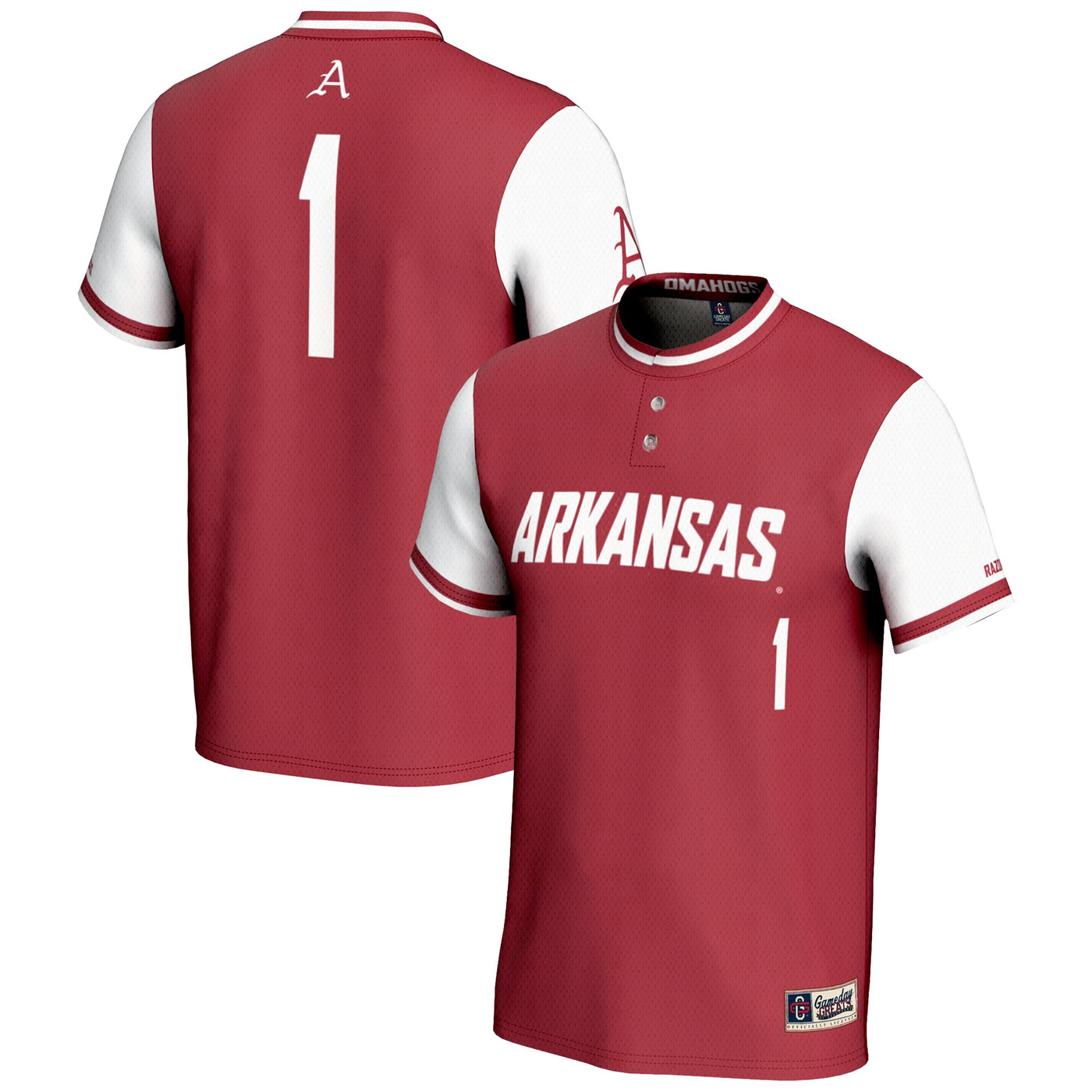 GameDay Greats #1 Cardinal Arkansas Razorbacks Lightweight Softball Jersey