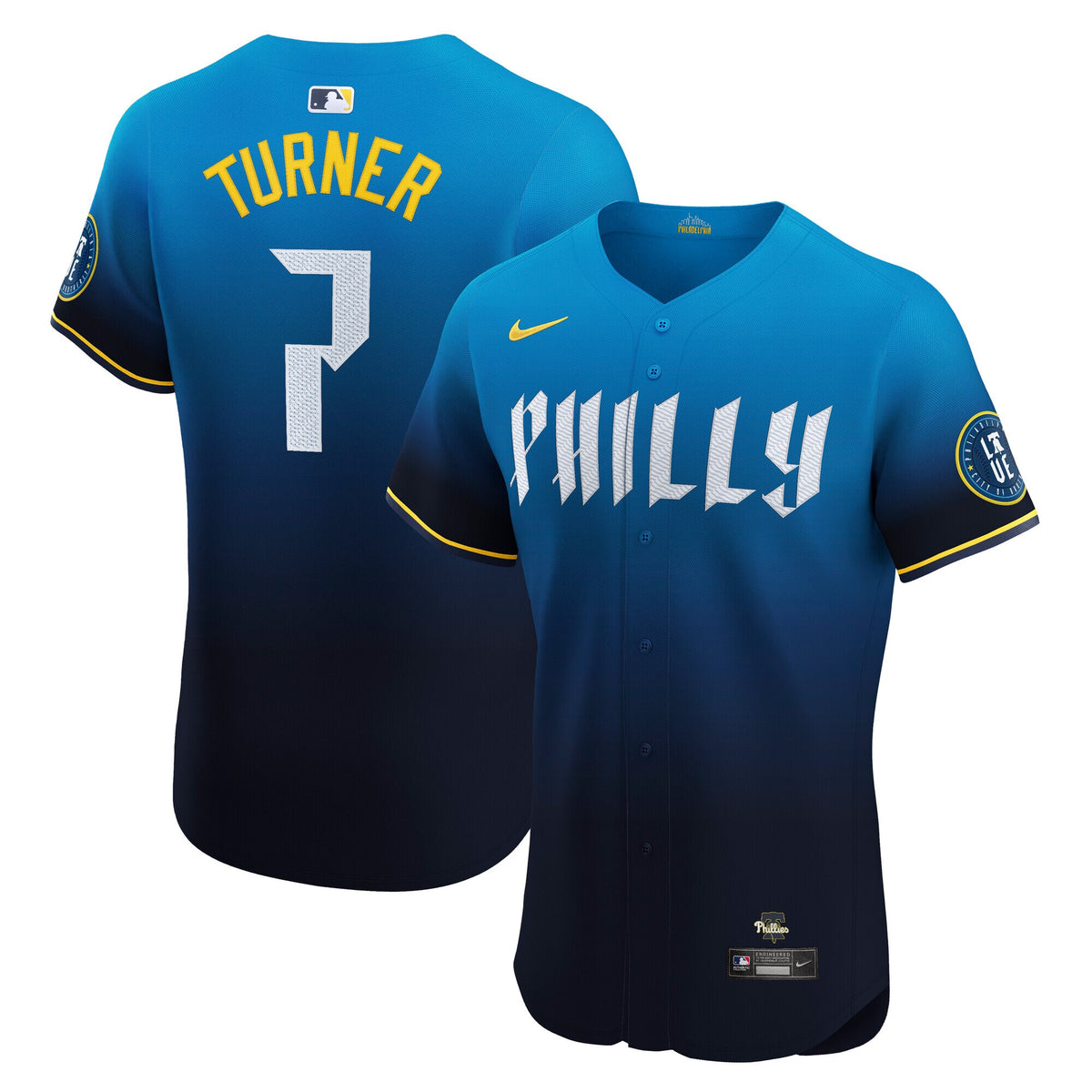 Philadelphia Phillies Trea Turner Navy City Connect Elite Jersey