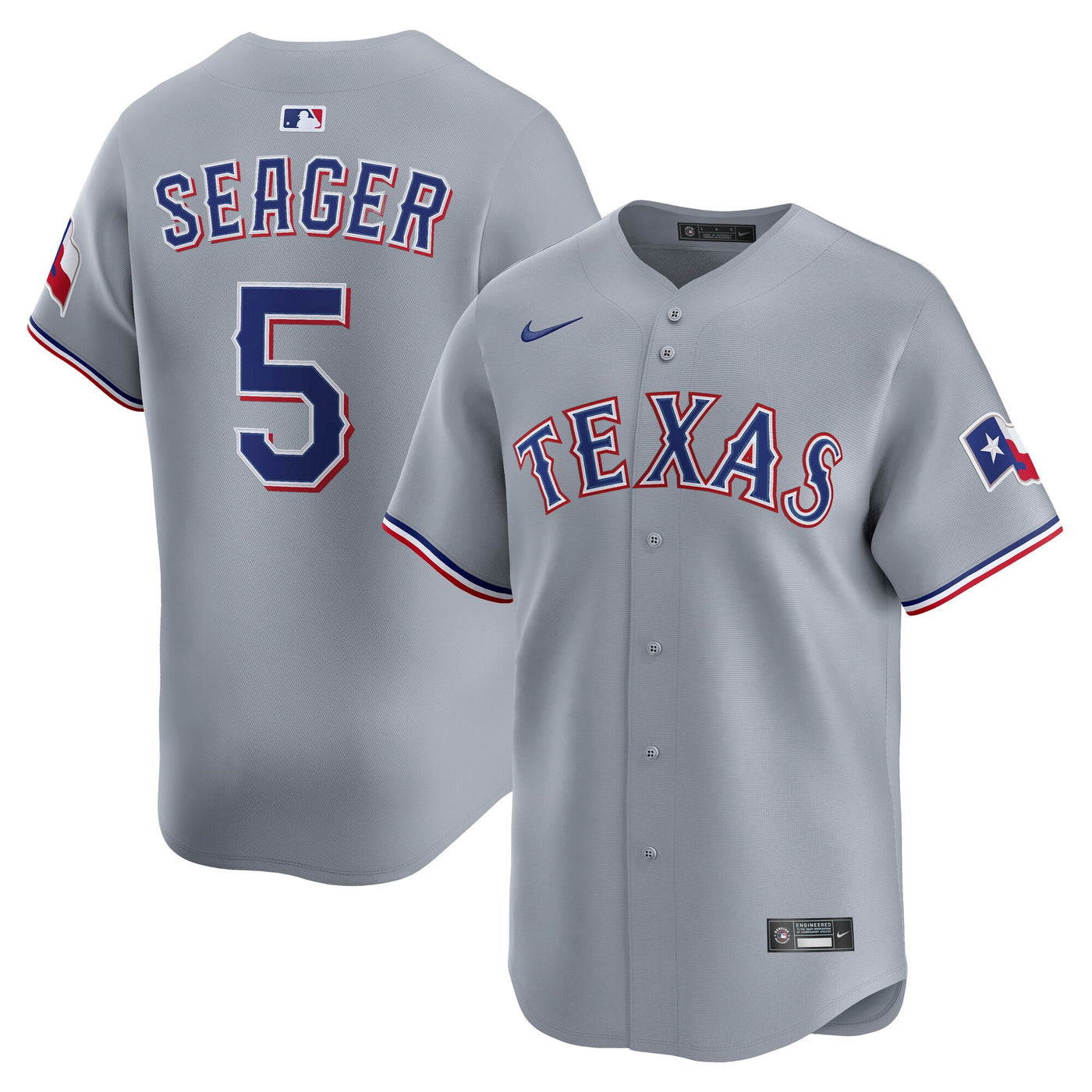 Texas Rangers Corey Seager Nike Gray Road Limited Jersey