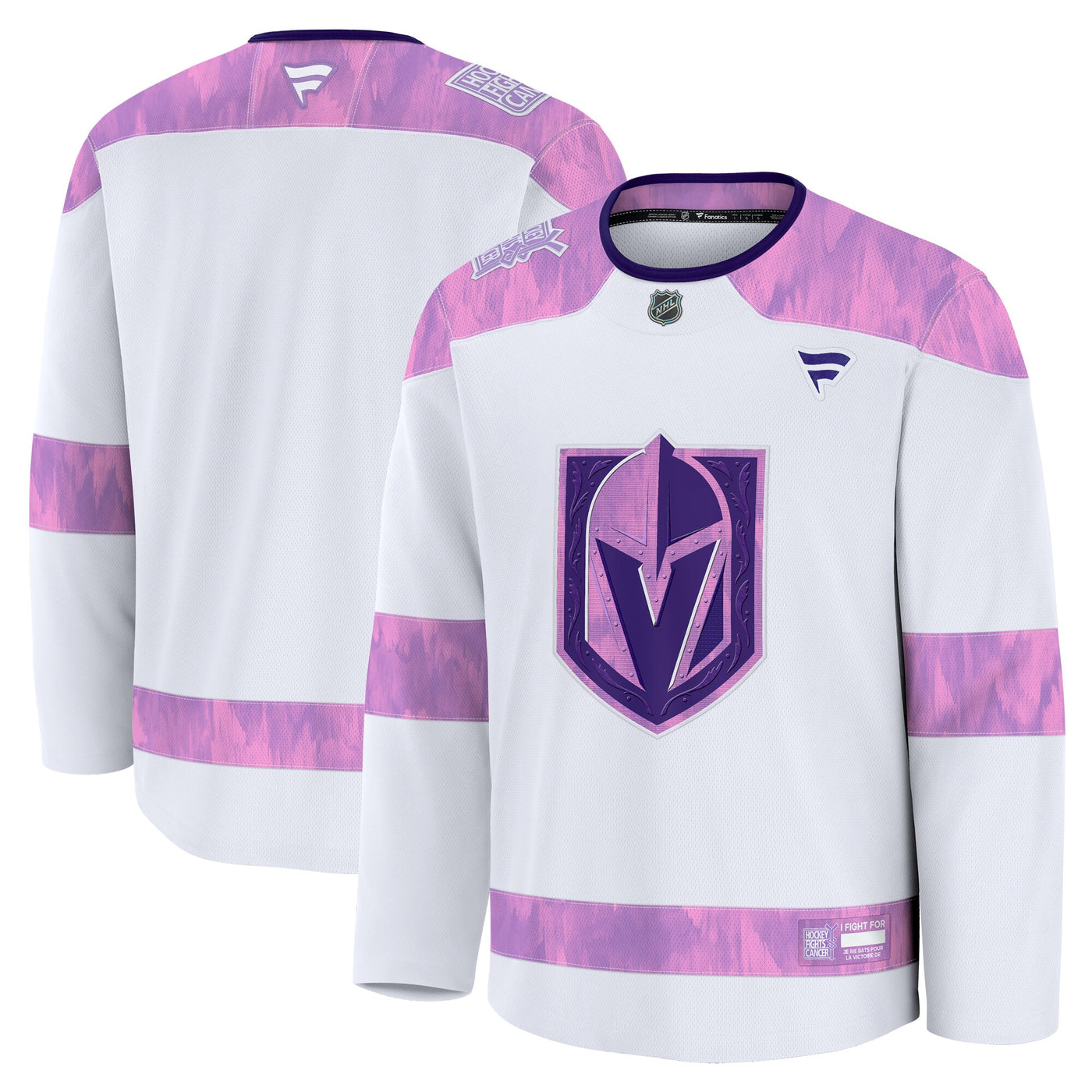 Vegas Golden Knights Fanatics White 2024 Hockey Fights Cancer Practice Jersey