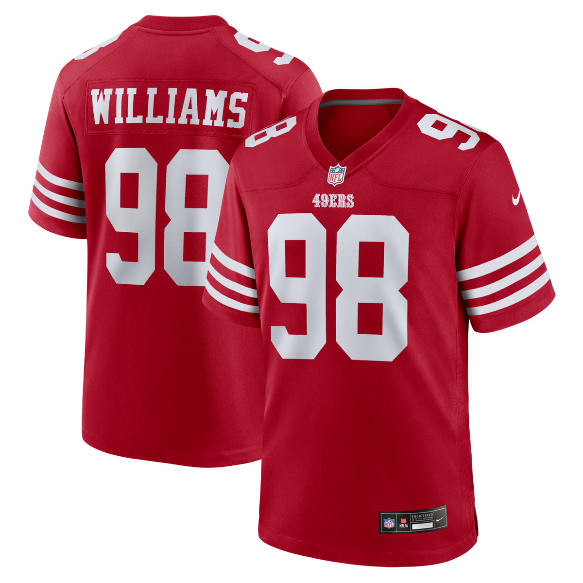 San Francisco 49ers Mykel Williams Scarlet Team Game Jersey