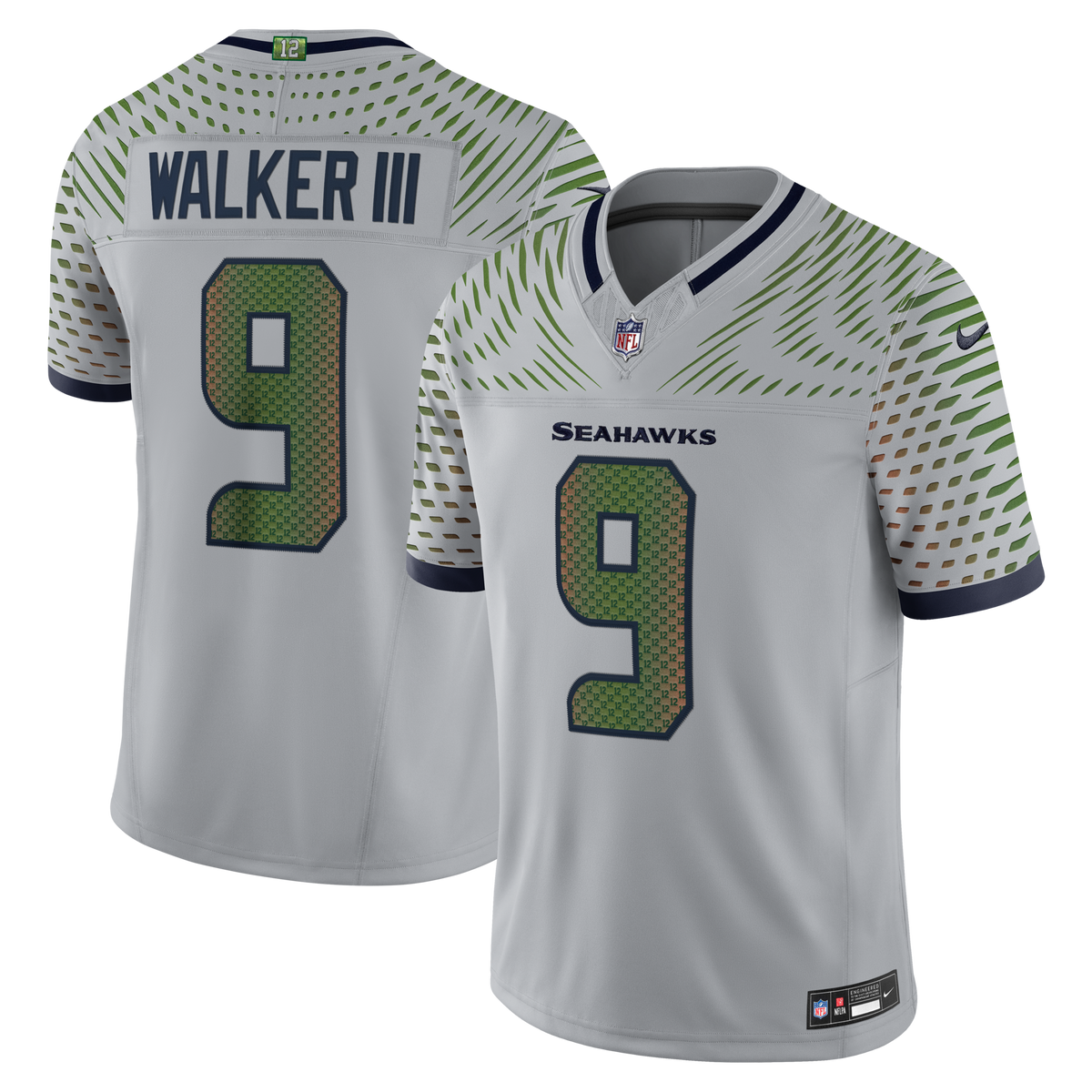 Seattle Seahawks Kenneth Walker III Wolf Gray 2025 Rivalries Collection Stitched Limited Jersey