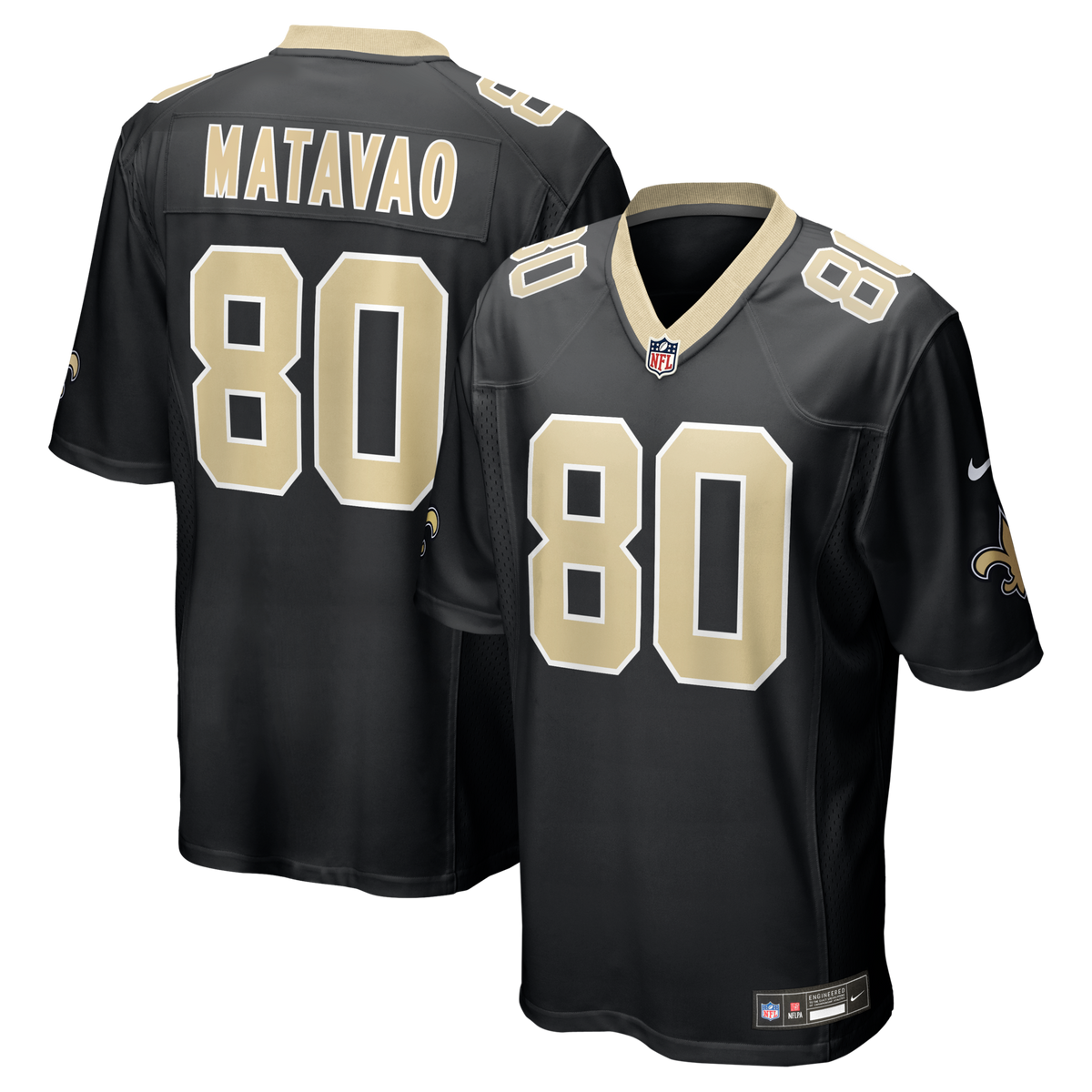 New Orleans Saints Moliki Matavao Black Team Game Jersey