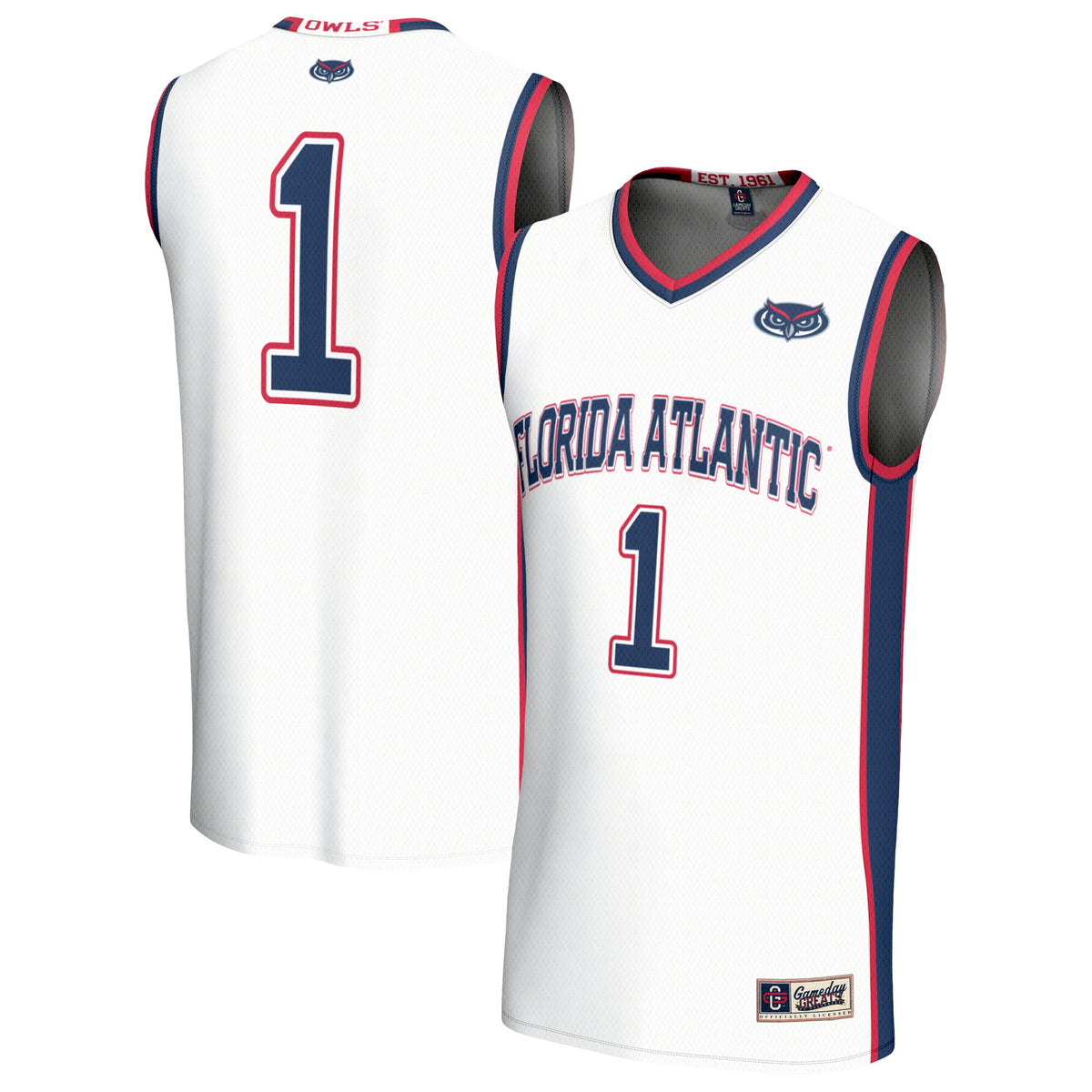 #1 Florida Atlantic Owls GameDay Greats Lightweight Basketball Jersey - White