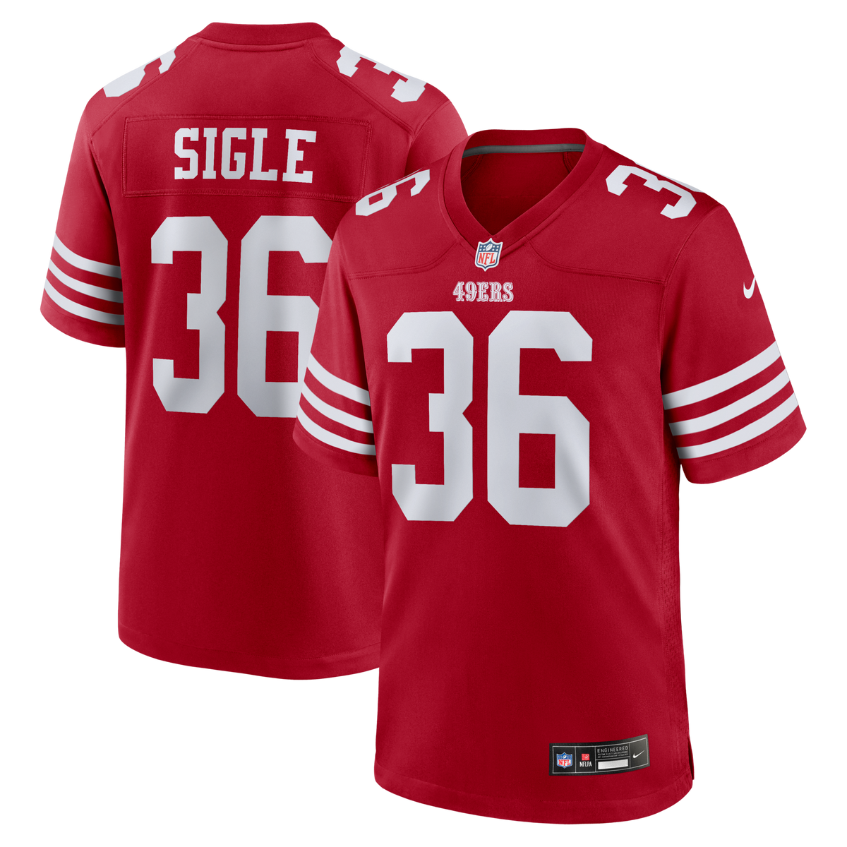 San Francisco 49ers Marques Sigle Scarlet Team Game Jersey