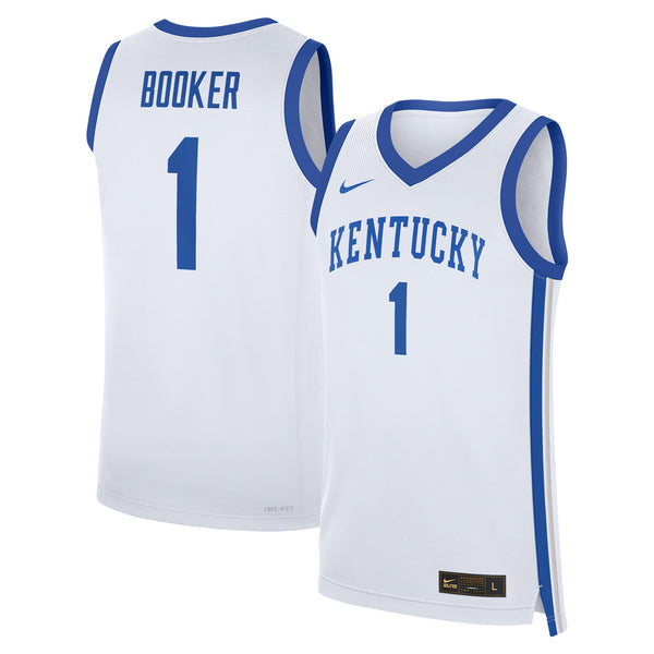 Nike Devin Booker White Kentucky Wildcats Performance Replica Basketball Jersey