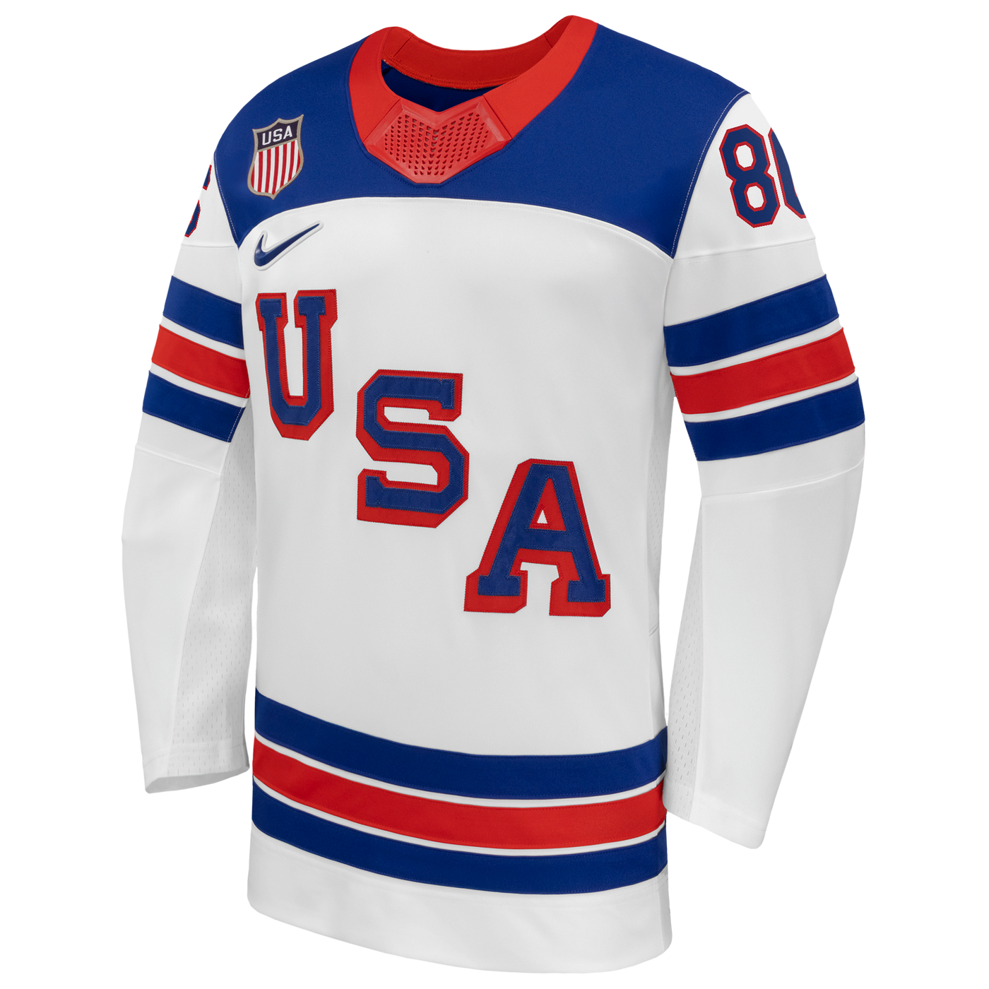 Jack Hughes Nike White US Hockey 2026 Away Replica Jersey