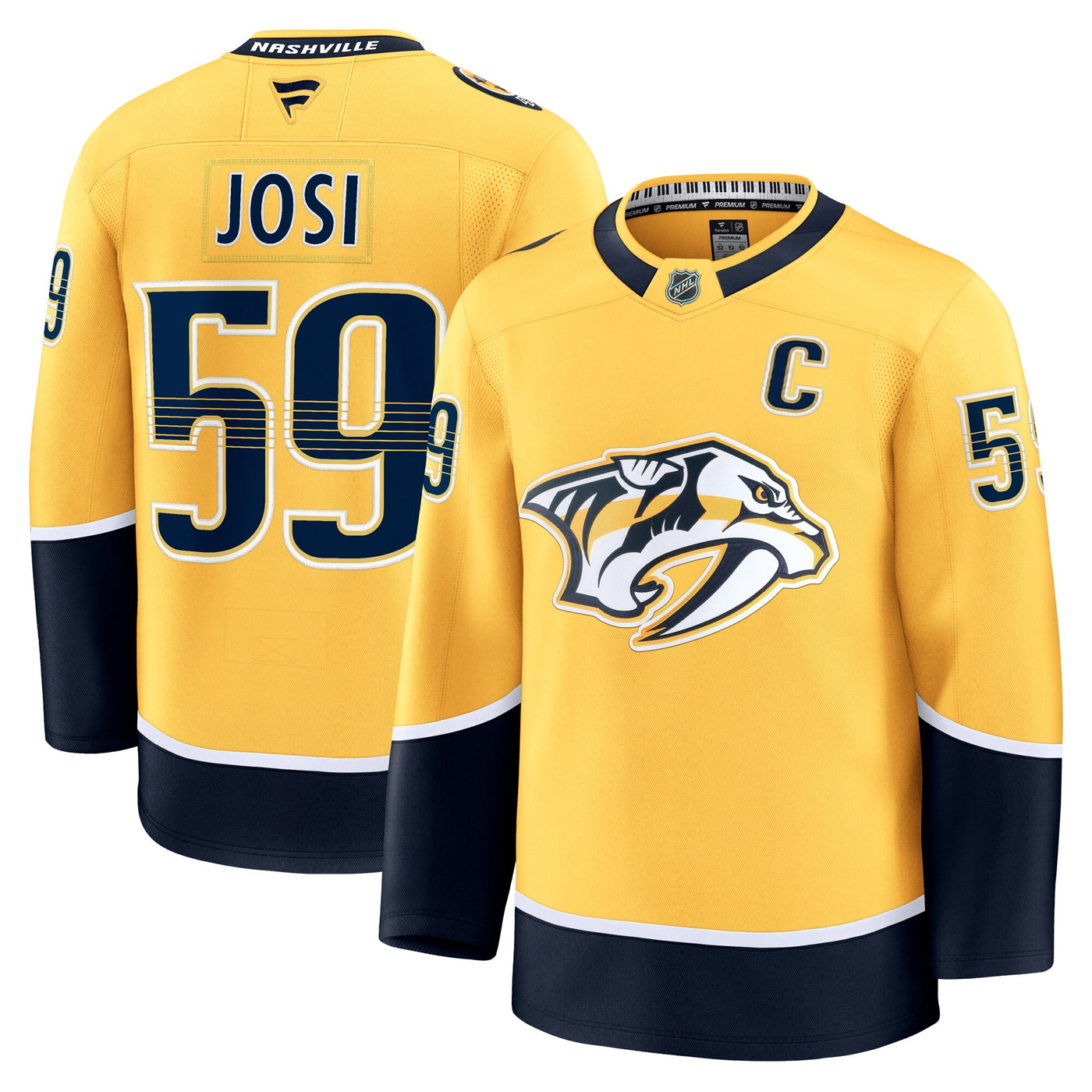 Nashville Predators Roman Josi Fanatics Yellow Home Premium Jersey