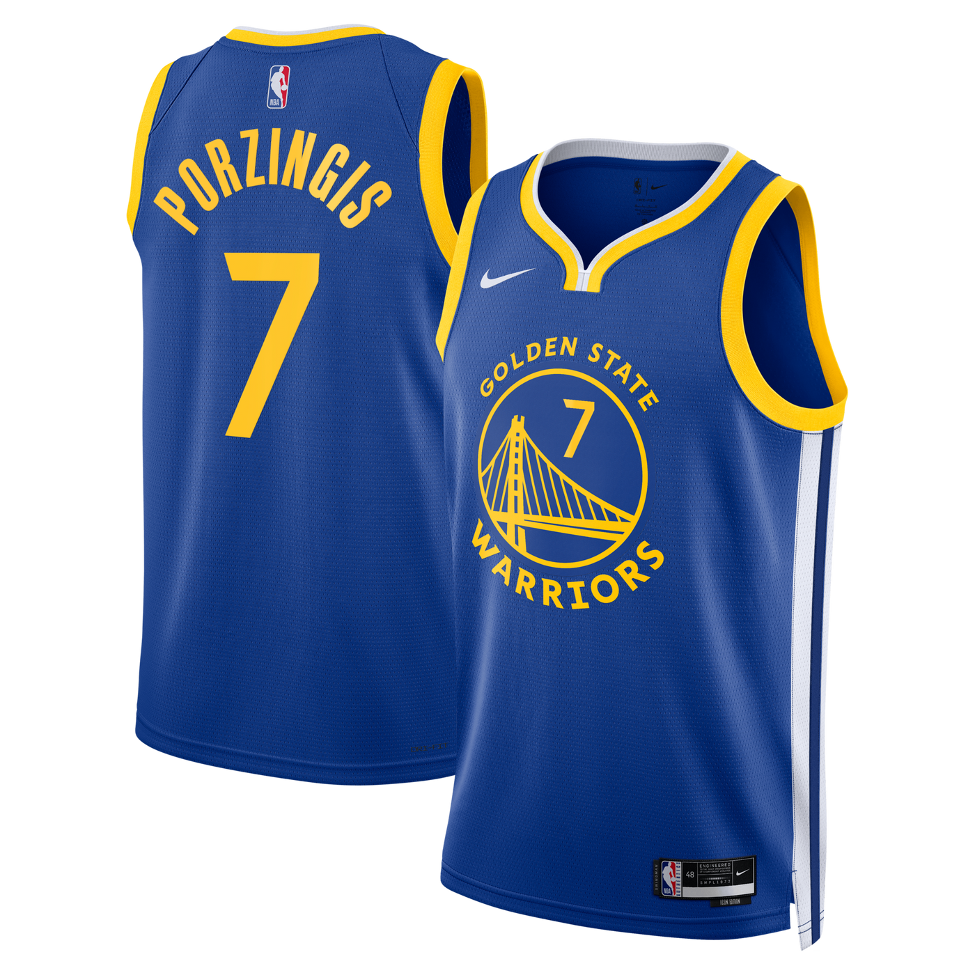 Golden State Warriors Nike Icon Edition Swingman Jersey - Royal - Kristaps Porziņģis