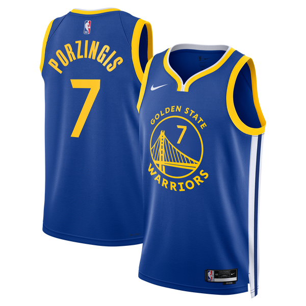 Golden State Warriors Nike Icon Edition Swingman Jersey - Royal - Kristaps Porziņģis