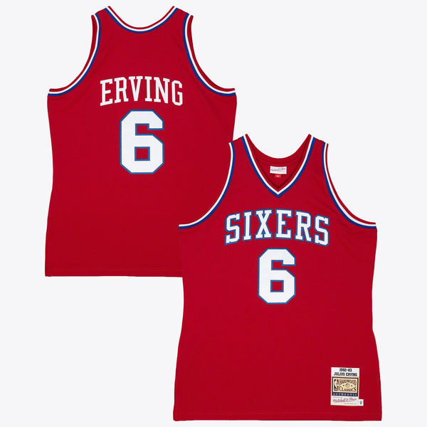 Philadelphia 76ers Mitchell & Ness Julius Erving 82-83 Authentic Road Jersey - Scarlet