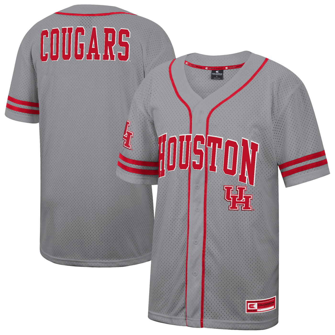 Colosseum Gray Houston Cougars Free Spirited Baseball Jersey