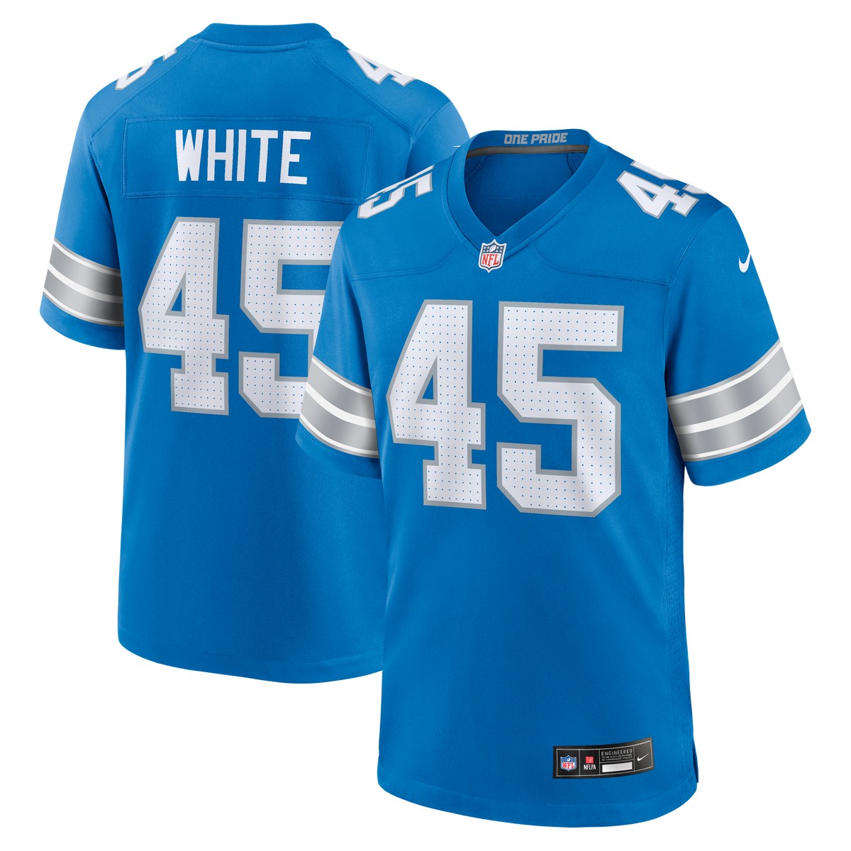 Detroit Lions Devin White Nike Blue Team Game Jersey