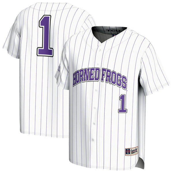 GameDay Greats White TCU Horned Frogs Lightweight Collegiate Baseball Fashion Jersey
