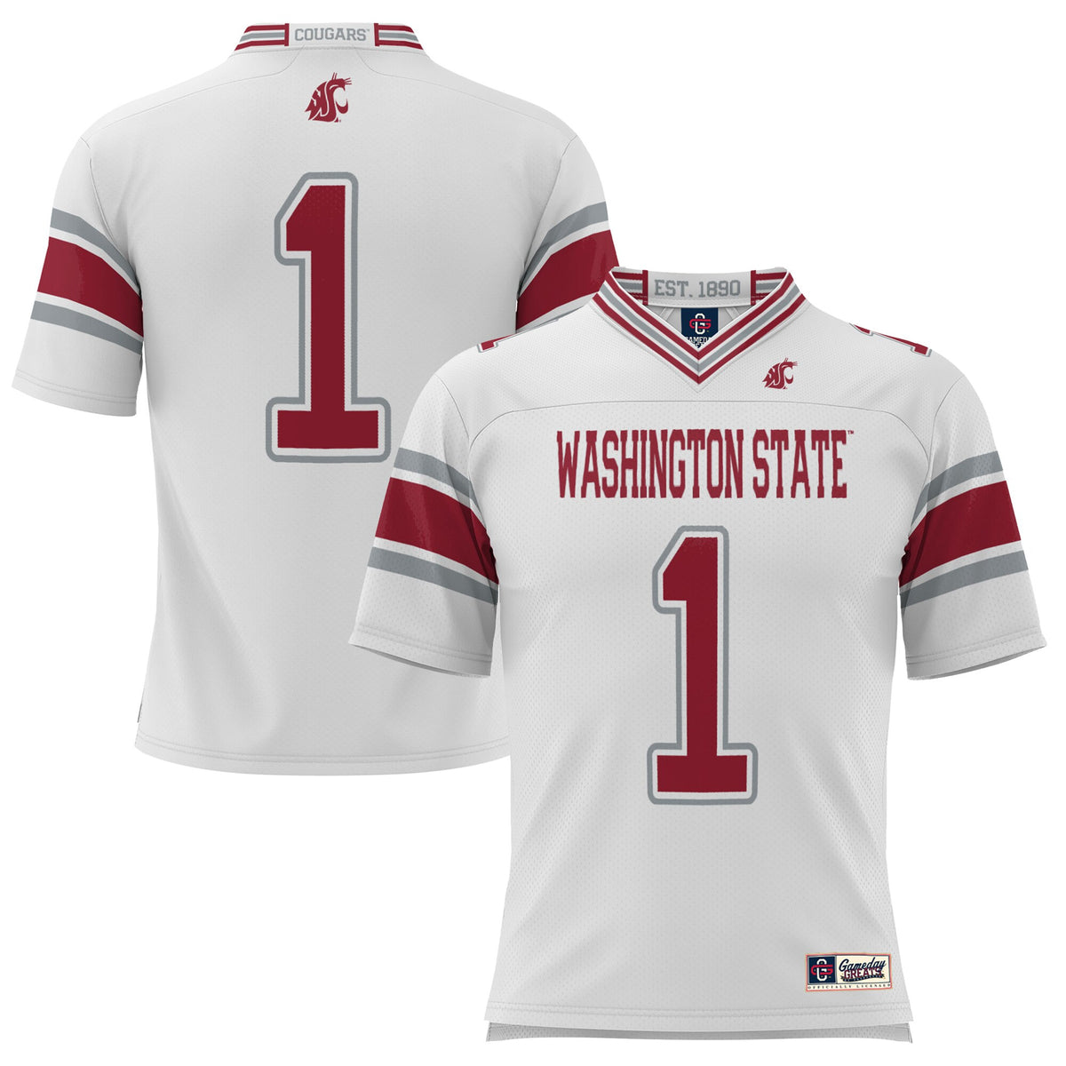 #1 Washington State Cougars GameDay Greats Endzone Football Jersey - White