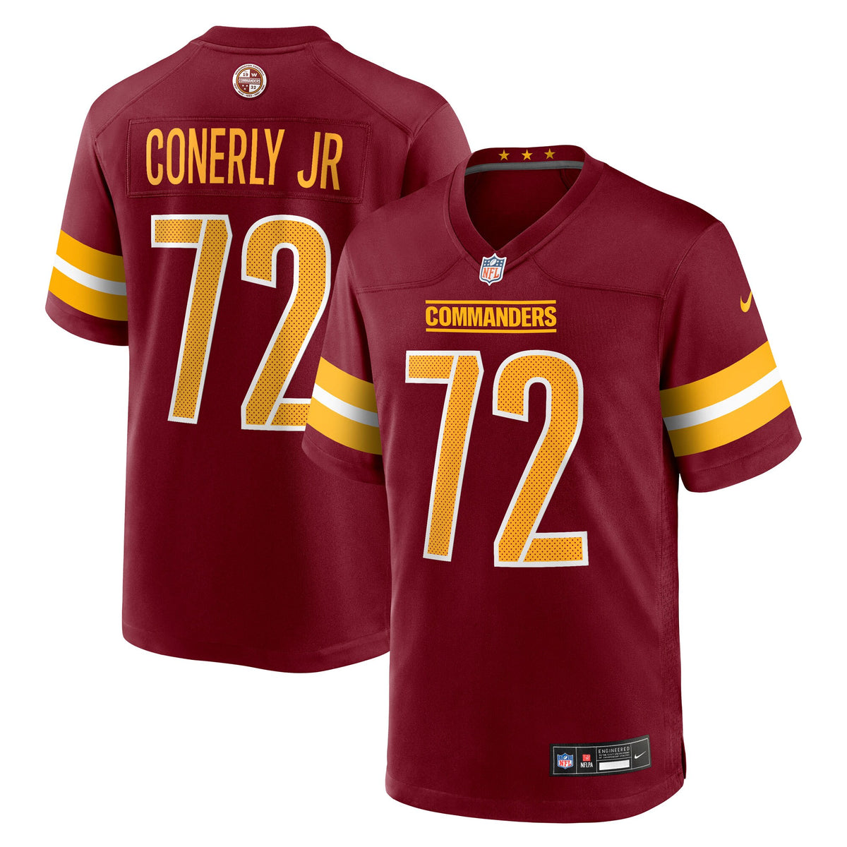 Washington Commanders Josh Conerly Jr. Burgundy Team Game Jersey