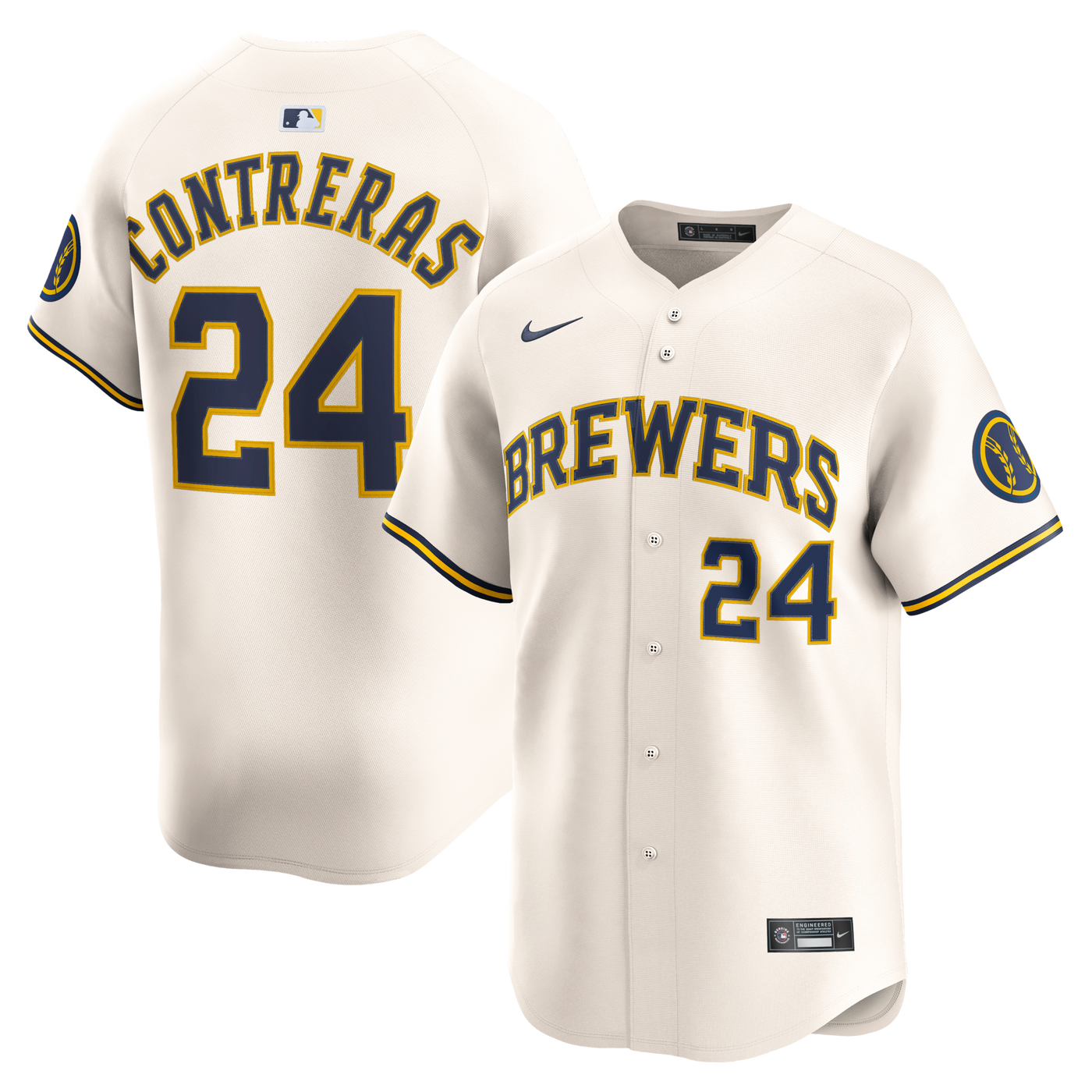 Milwaukee Brewers William Contreras Nike Cream Home Limited Player Jersey