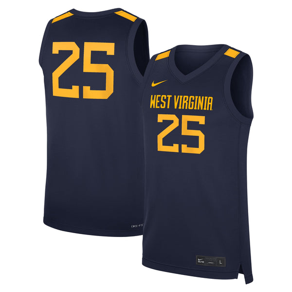 Nike #25 Navy West Virginia Mountaineers Road Replica Basketball Jersey