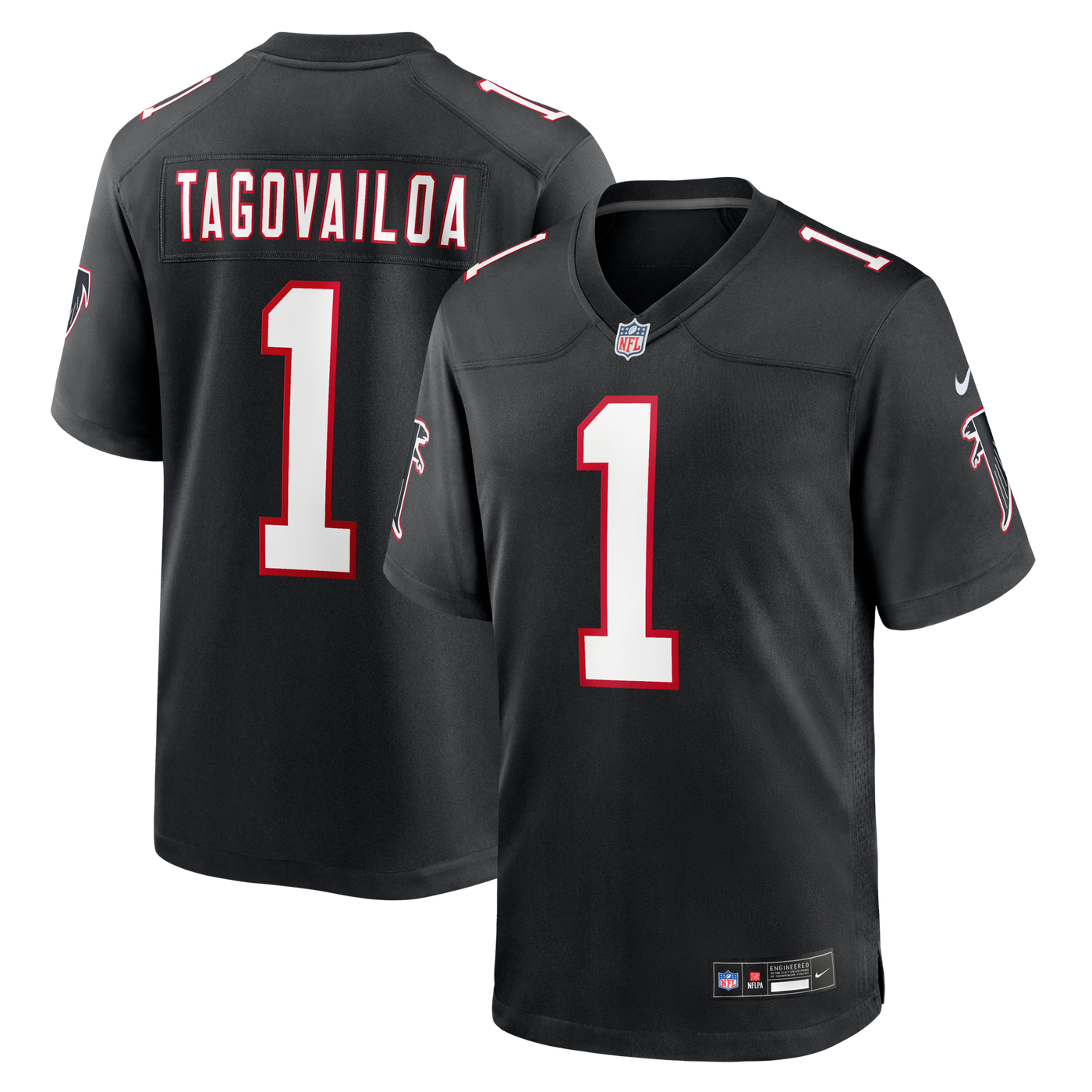 Atlanta Falcons Tua Tagovailoa Nike Black Alternate Game Jersey