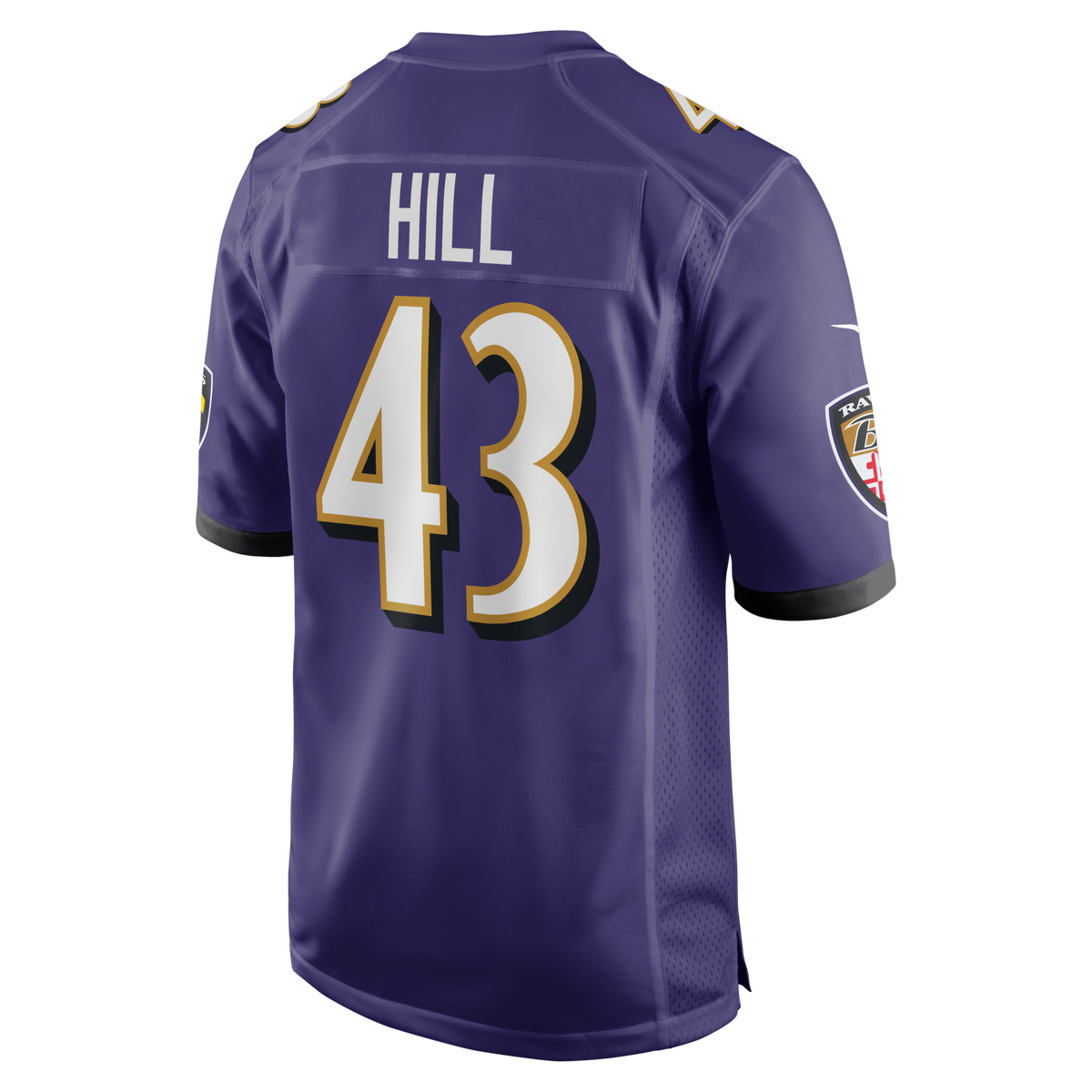Baltimore Ravens Justice Hill Purple Game Jersey