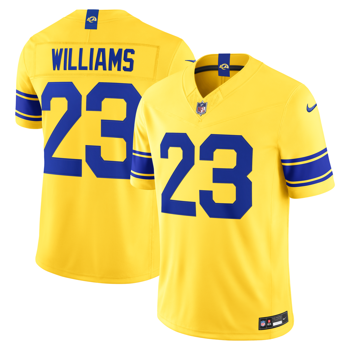 Los Angeles Rams Kyren Williams Classic Sol Vapor F.U.S.E. Stitched Limited Jersey