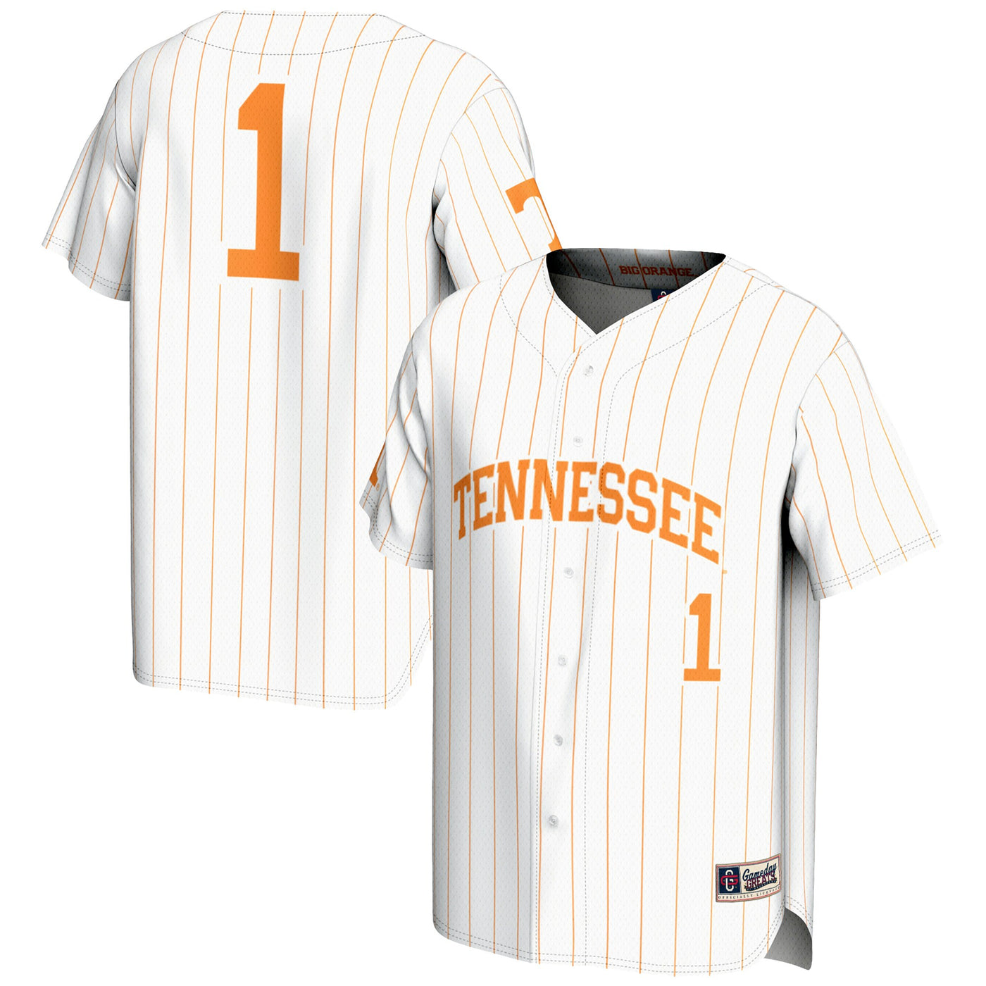 GameDay Greats #1 White Tennessee Volunteers Lightweight Baseball Jersey
