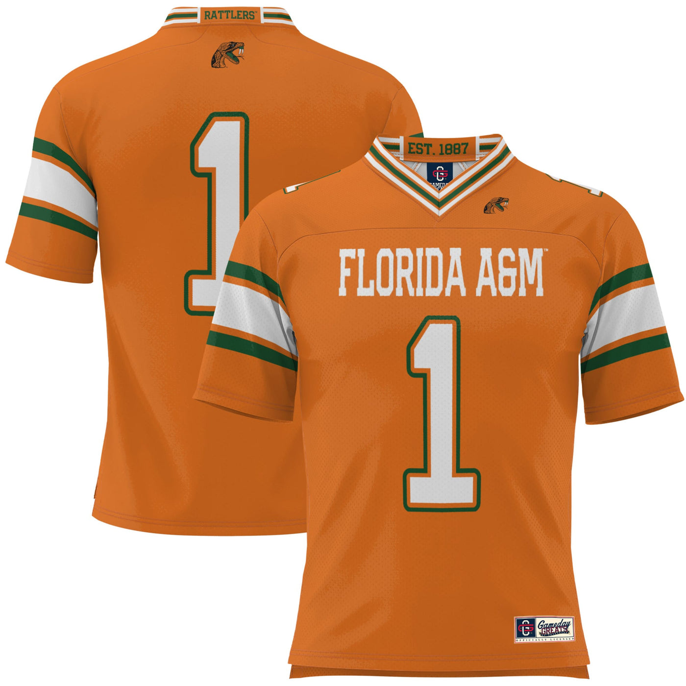 GameDay Greats #1 Orange Florida A&M Rattlers Football Jersey