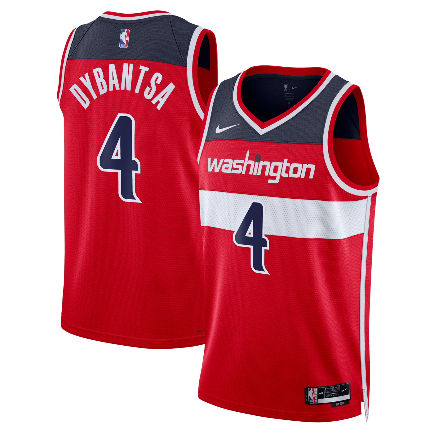 Washington Wizards Nike Icon Swingman Jersey - Red - AJ Dybantsa