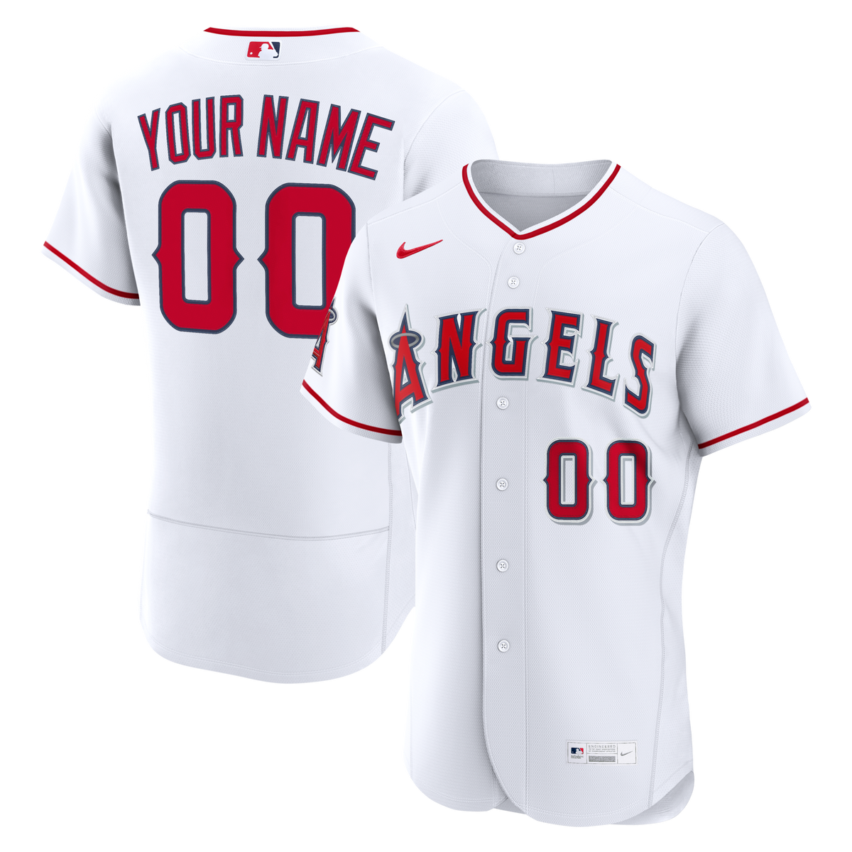 Los Angeles Angels White Home Authentic Custom Jersey